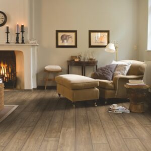 Piso Laminado   Carvalho marrom acinzentado